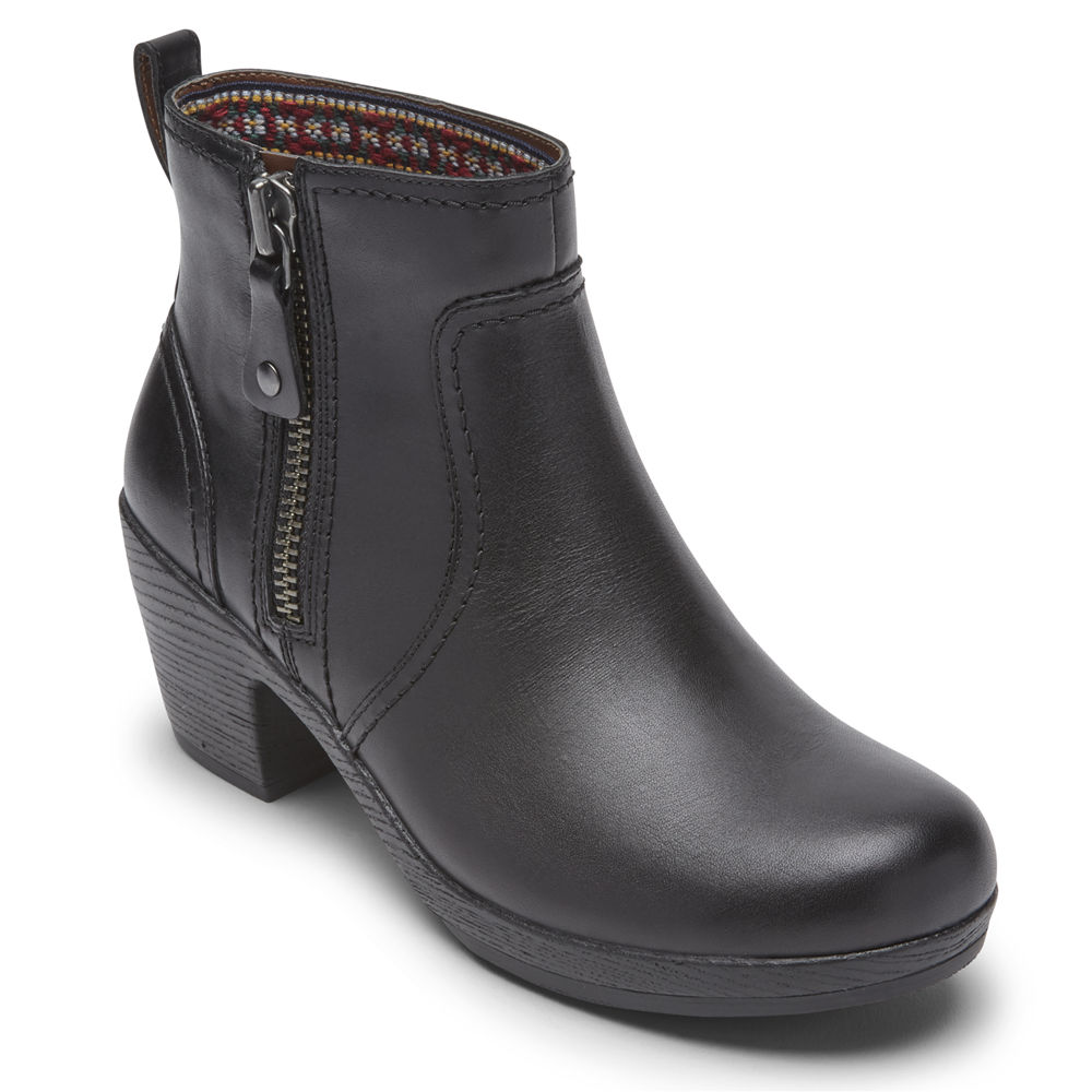 Rockport Boots For Womens Black - Cobb Hill Presley Zipper - MJ9641038